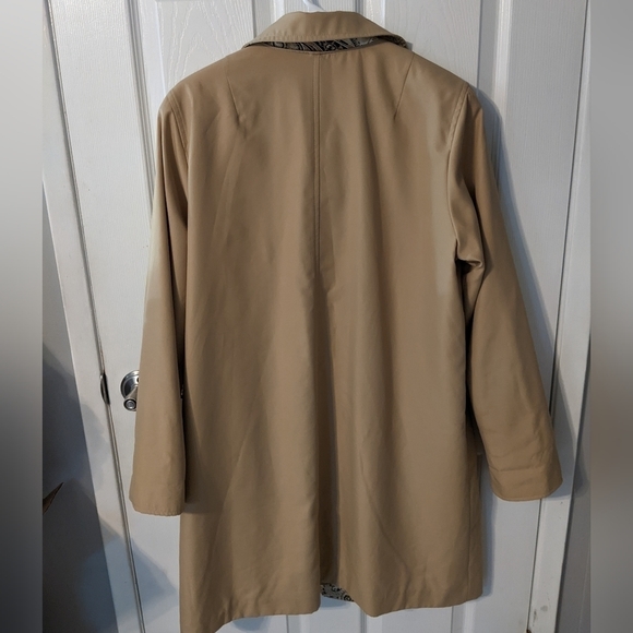 Nalgea Fashion Tan Button Front Trench with Paisley Lining Coat Size XL *Spot* - Picture 4 of 11